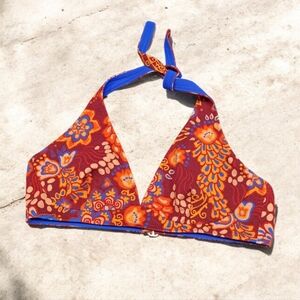 LA DoubleJ Blue and Orange Bikini Top Sz S